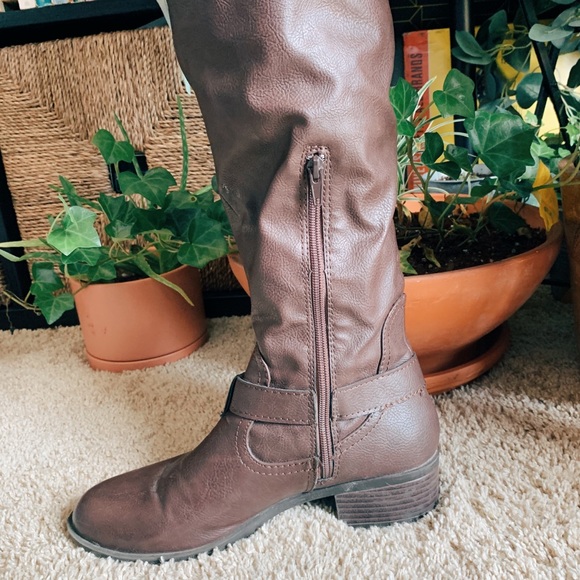 Rampage Brown Knee-High Boots - Picture 8 of 11